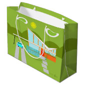 Retro Palm Springs House Gift Bag Large Cadeautasje (Achterkant Gekanteld)