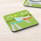 Retro Palm Springs House Hard Plastic Onderzetter (Linkerzijde)