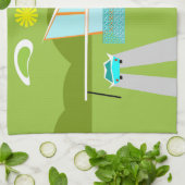 Retro Palm Springs House Kitchen Towel Theedoek (Gevouwen)