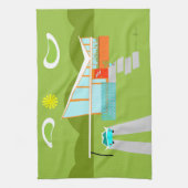 Retro Palm Springs House Kitchen Towel Theedoek (Verticaal)