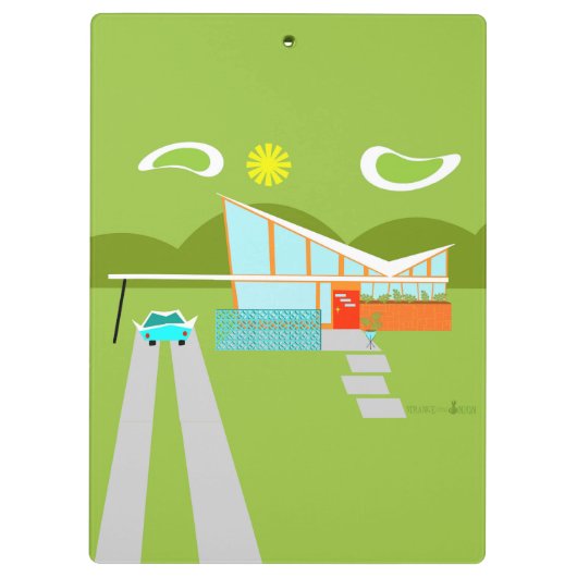 Retro Palm Springs House Klembord (Achterkant)