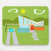 Retro Palm Springs House Mousepad Muismat (Voorkant)