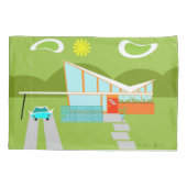 Retro Palm Springs House Pillowcase Kussensloop (Achterkant)