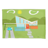 Retro Palm Springs House Pillowcase Kussensloop (Voorkant)