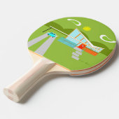 Retro Palm Springs House Ping Pong Paddle Tafeltennisbatje (Voorkant Gekanteld)