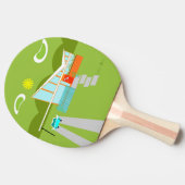 Retro Palm Springs House Ping Pong Paddle Tafeltennisbatje (Zijkant)