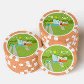 Retro Palm Springs House Poker Chips (Opstapeling)