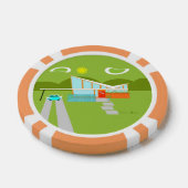 Retro Palm Springs House Poker Chips (Enkel)