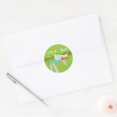 Retro Palm Springs House Round Stickers (Envelop)