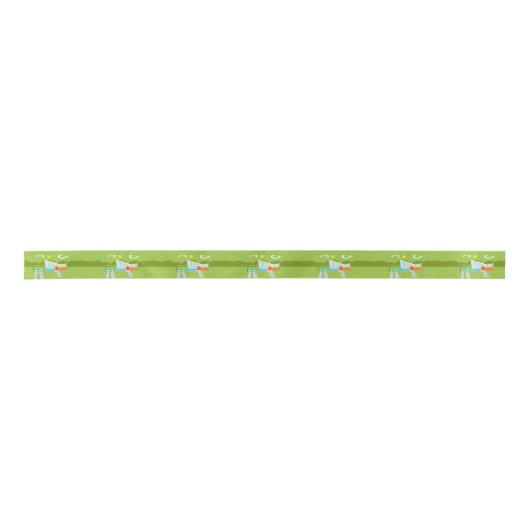 Retro Palm Springs House Satin Ribbon Satijnen Lint (Voorkant)