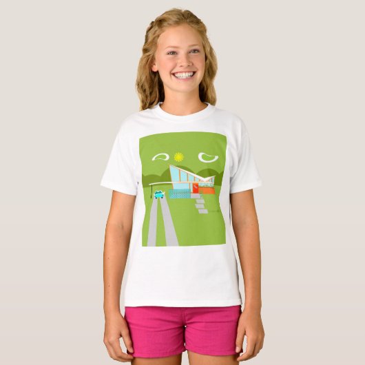 Retro Palm Springs House T-Shirt (Voorkant volledig)