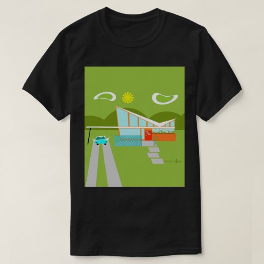 Retro Palm Springs House T-Shirt (Design voorkant)