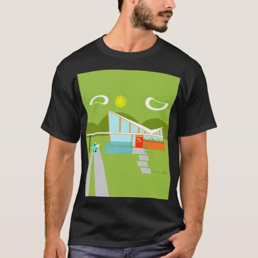 Retro Palm Springs House T-Shirt (Voorkant)
