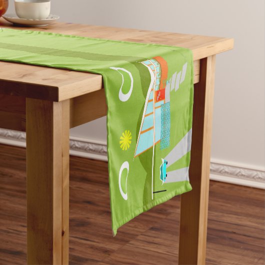 Retro Palm Springs House Table Runner Korte Tafelloper (Voorbeeld)