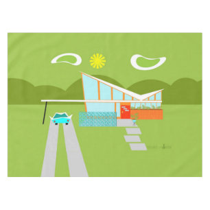 Retro Palm Springs House Tablecloth Tafelkleed