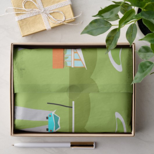 Retro Palm Springs House Tissue Paper Tissuepapier (Geschenk)