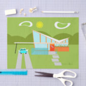 Retro Palm Springs House Tissue Paper Tissuepapier (Craft)