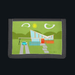 Retro Palm Springs House Trifold Nylon Wallet Drievoud Portemonnee<br><div class="desc">Dit Retro Palm Springs House met Car Trifold Nylon Wallet is een moderne droom van een moderne geliefde uit het midden van de eeuw. Het minimalistische kunstontwerp is voorzien van een gestroomlijnd oranje en glazen huis met een dramatisch slopend vinkvormdak. De rode deur compenseert de oranje steenplanter gevuld met groen...</div>