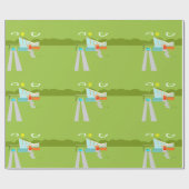 Retro Palm Springs House Wrapping Paper Cadeaupapier (Vlak)