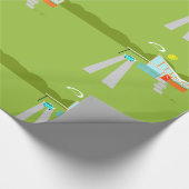 Retro Palm Springs House Wrapping Paper Cadeaupapier (Hoek)