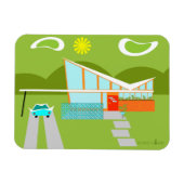 Retro Palm Springs huis flexibele magneet (Horizontaal)