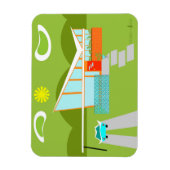 Retro Palm Springs huis flexibele magneet (Verticaal)