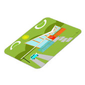 Retro Palm Springs huis flexibele magneet (Linkerzijde)