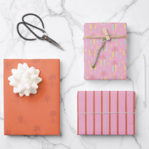 Retro Palm Springs Inpakpapier Set 3 Vel