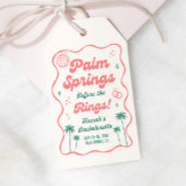 Retro Palm Springs Meidenavondfeestje Cadeaulabel