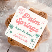 Retro Palm Springs Meisje-uit-de-stad Vierkante Sticker