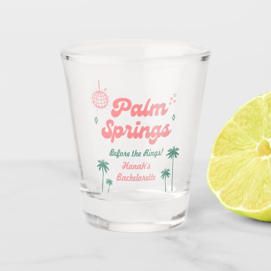 Retro Palm Springs Meisjesuitje Shot Glas (Voorkant)