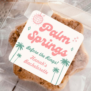 Retro Palm Springs Meisjesuitje Vierkante Sticker