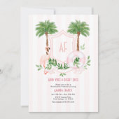 Retro Palm Springs Monogram Meisjesweekend Kaart (Voorkant)