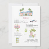 Retro Palm Springs Monogram Meisjesweekend Kaart (Achterkant)