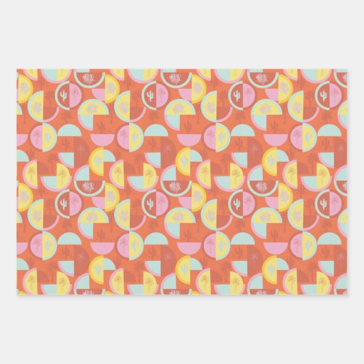 Retro Palm Springs Wrapping Paper Set 1 (Voorkant)