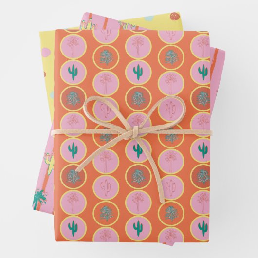Retro Palm Springs Wrapping Paper Set 2 (In situ)