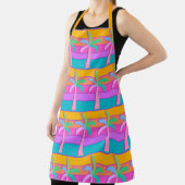 Retro Palm Springs Zonsondergang Kleuren Tropische Schort (Insitu)