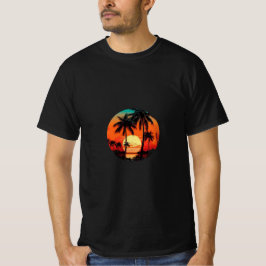 Retro Palm Sunset Shirt -  tropische ontsnapping
