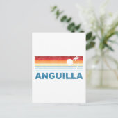 Retro Palm Tree Anguilla Briefkaart (Staand voorkant)