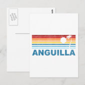 Retro Palm Tree Anguilla Briefkaart (Voorkant / Achterkant)