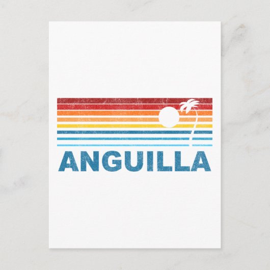 Retro Palm Tree Anguilla Briefkaart (Voorkant)