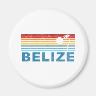 Retro Palm Tree Belize Magneet