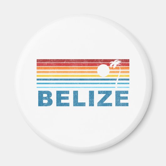 Retro Palm Tree Belize Magneet (Voorkant)