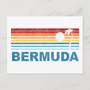 Retro Palm Tree Bermuda Briefkaart