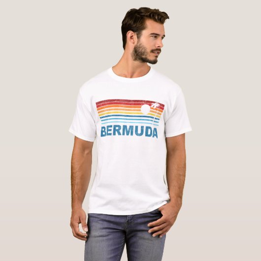 Retro Palm Tree Bermuda T-shirt (Voorkant volledig)