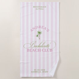 Retro Palm Tree Custom Name Beach Bachelorette Strandlaken