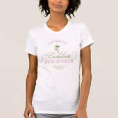 Retro Palm Tree Custom Name Beach Bachelorette T-shirt (Voorkant)