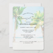 Retro Palm Tree Destination Beach repetitie diner Kaart (Voorkant)