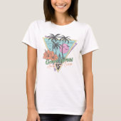 Retro Palm Tree en Beach Good Vibes T-shirt (Voorkant)