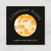 Retro Palm Tree Illustratie Gazonverzorging Landsc Vierkante Visitekaartje (Voorkant)